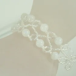 Bracelet S Rose Gold filled 14K - Duo Moonstone-Diaphanous white - Bracelet S Rose Gold filled 14K - Rose Gold filled 14K